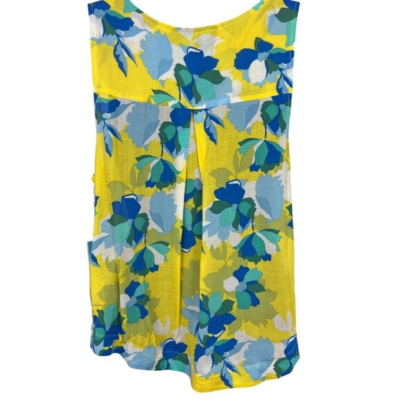 Draper James RSVP Womens Button Side Tank Top Size Small S Yellow Floral EUC - Picture 5 of 9